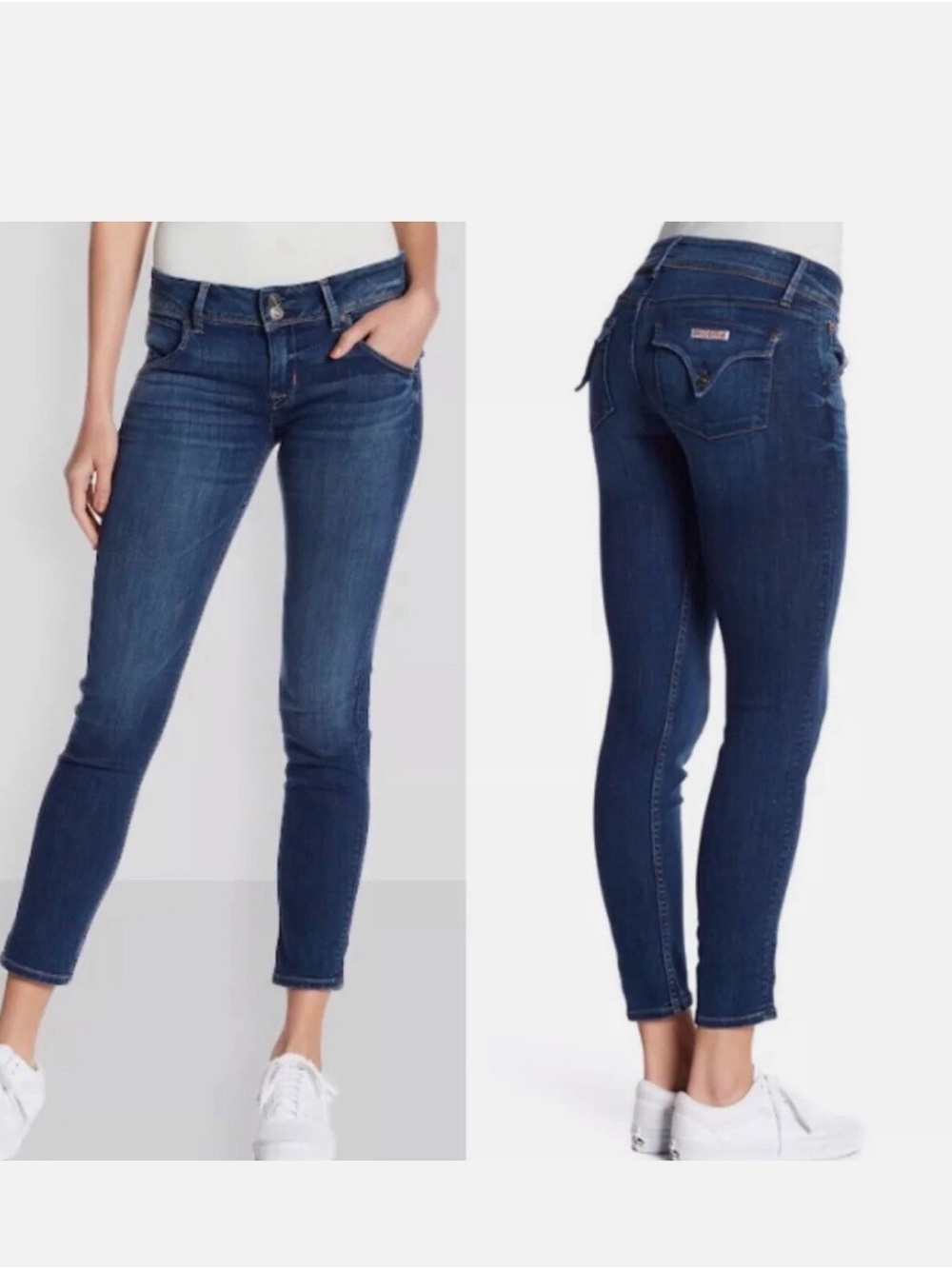 Hudson Jeans Women’s Collin Skinny Crop Mud Rise Jeans - Deep Blue Wash